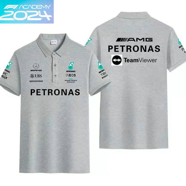 2024 Polo Mercedes-AMG Petronas Manche Courte Coton Couleur Unie
